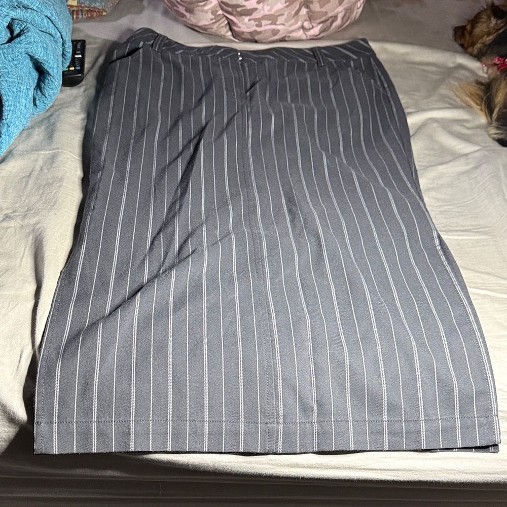 Classic Gray Pinstripe Women's Skirt